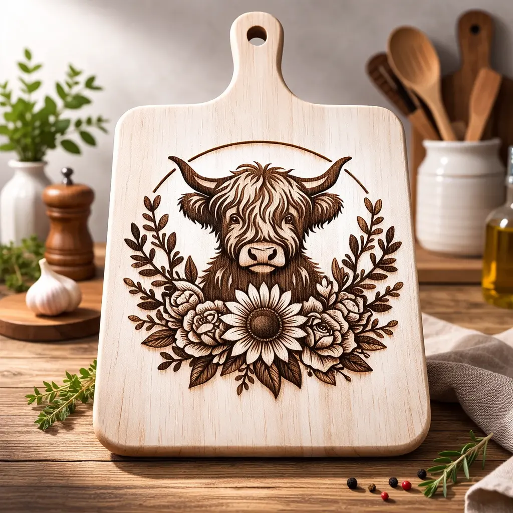Highland Cow Cutting Board
