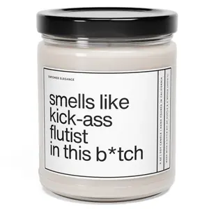 Flutist Gift 9oz Scented Soy Wax Candle - Smells Like Candle, Flute Player Gift, Music Lover, Birthday, Christmas, Home Decor