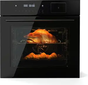 GARVEE 24 In Electric Single Wall Oven, 2.5 Cu.Ft Built-in Ovens with 8 Baking Modes, 3000w, 240v Convection Electric Wall Oven, Stainless Steel, Touch Control, Timer, Safety Lock
