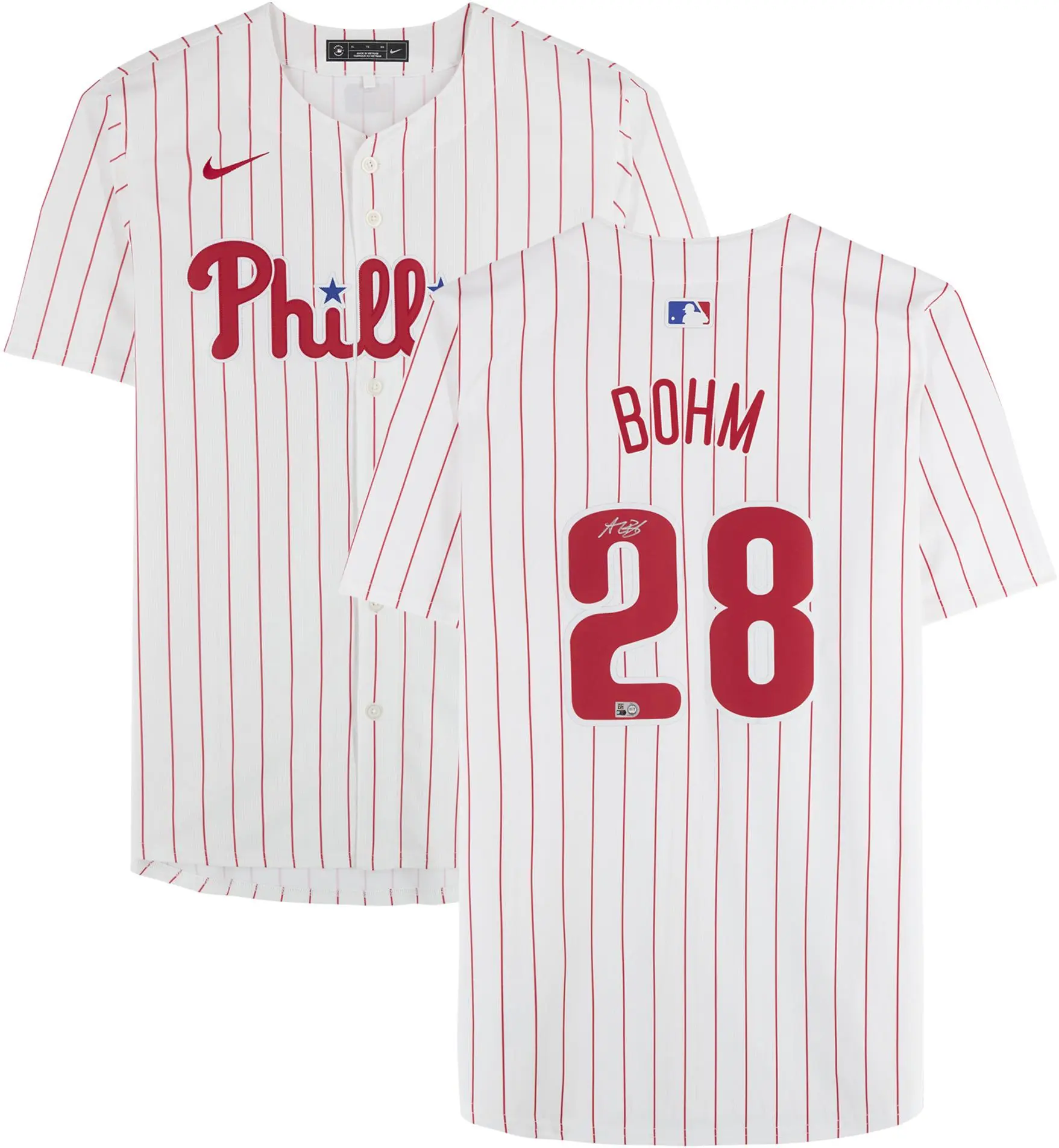 Alec Bohm Philadelphia Phillies Autographed White Nike Limited Jersey - Fanatics Authentic Certified