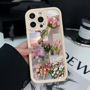 Phone Case for iPhone 16 E Pro Max 15 Plus 14 13 12 11 XS XR Tulip Anti-Scratch Shockproof Soft Silicone Protective Cover
