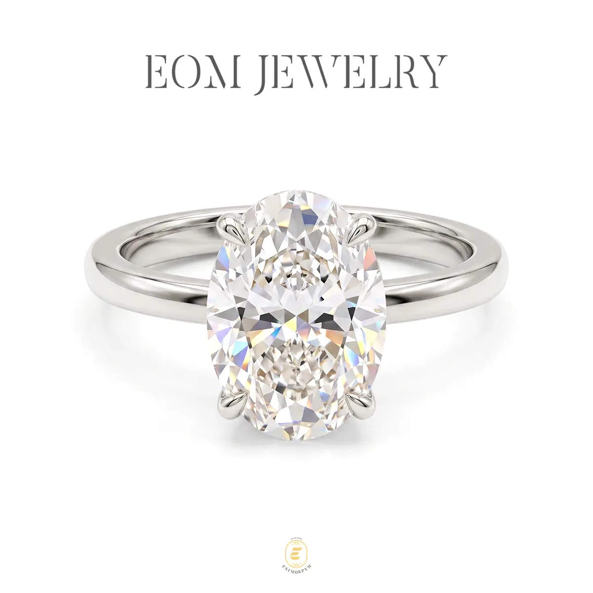 Classic Oval Cut Solitaire Engagement Ring for Women Wedding Engagement Anniversary Valentine's Day Birthday Gift for Her Daily Wear