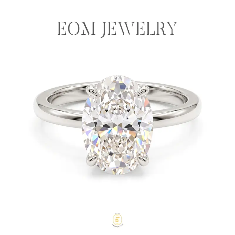 Classic Oval Cut Solitaire Engagement Ring for Women Wedding Engagement Anniversary Valentine's Day Birthday Gift for Her Daily Wear