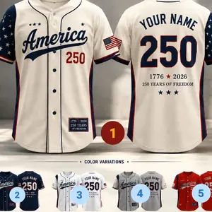 Custom 250th Jersey, Family Matching Patriotic Baseball Jerseys, USA Kids Adults Shirts,Custom Name & Number, Red White Blue 4th of July Top