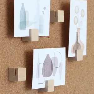 10 DIY Slot Wood Thumbtack Clips, Fastener Clip, Bulletin Board Pins, Photo Holders, Cork Boards, Map Clips, Calendar Accessories