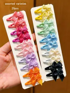 20 colorful random-shaped bow hair clips in various colors, suitable for daily use as hair accessories, Hair Clip Set