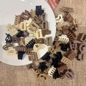 Mini Hair Clips Small Square and Flower Hair Clips 20Pcs Cute Tiny Claw Clips for Bangs Thin Fine Hair Barrettes Decorative Floral Hair Accessories for Women Girls (Neutral, Random Color)