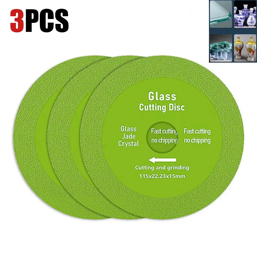 LOZLIN 3pcs 115mm Glass Saw Blade Marble Ceramic Tile Diamond Saw Blade Jade Crystal Grinding Saw Blade Tool Accessories High Quality