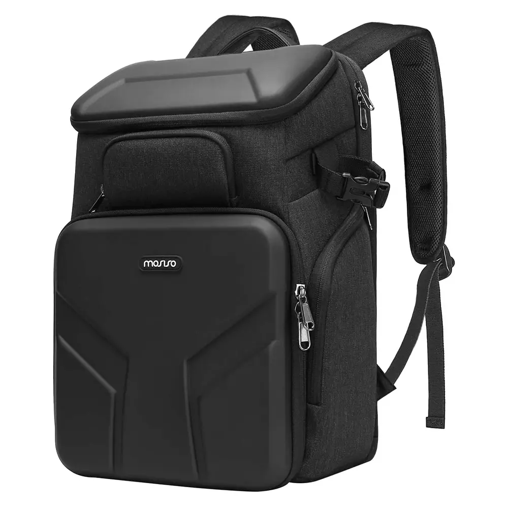 MOSISO Camera Backpack,DSLR/SLR/Mirrorless Photography Waterproof 17.3 inch Camera Bag with Front Hard Shell&Laptop Compartment&Tripod Holder&Rain Cover Compatible with Canon/Nikon/Sony, Space Gray