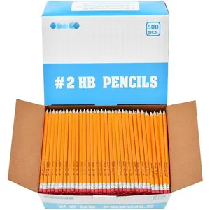 -Cased #2 HB Pencils, Pre-sharpened, 500 Count Bulk Pack