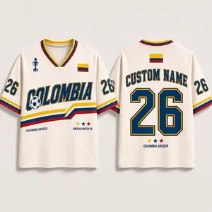 [Custom Name] Colombia Soccer Jersey 2026, Personalized Name and Number Football Shirt, Colombian Flag Matchday Mesh Jersey, Unisex Sports Fan Gift