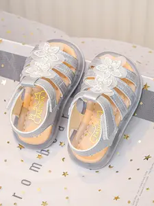 Girls' Flower Princess Sandals, Soft Sole Anti-Slip, Soft Soled Shoes, Sweet Style, Infant Toddler Walking Shoes, Multicolor, Daily Wear