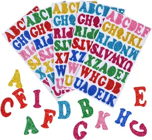 205 count Glitter  Alphabet Letter Stickers for Scrapbook, Planner -  Self-Adhesive A-Z English Letters, Easy Peel-Off Sheets for , Boys, Girls