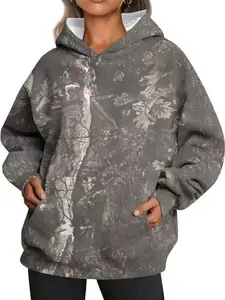 Comfort Hoodies – Oversized Camouflage Pullover Hoodie with Pocket, Long Sleeve Tops, Fall Tops, Women’s Fall Clothing, camohoodie