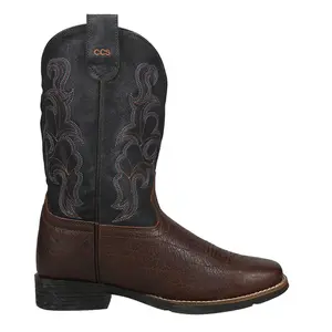 ROPER Mens Trigger Tooled-Inlay Square Toe Pull On  Casual Boots Mid Calf - Brown