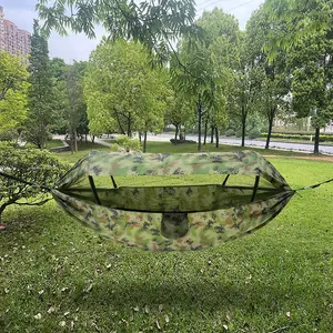 Outdoor Double Swing Bed with Anti-Tip Feature, Automatic Quick-Open Mosquito Net, Camping Sunshade Tent, Portable Swing Hammock, Ideal for Outdoor Use