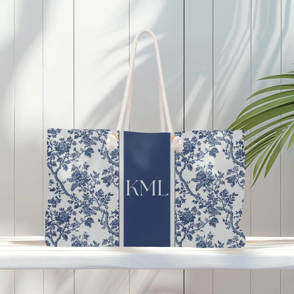 Monogrammed Tote Bag, Large Beach Bag for Bachelorette Trip, Large Tote Bag with Initials for Bridesmaid Gifts, Custom Travel Carry on for Her