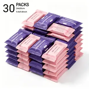 Extra Large Compressed Towels,Disposable Towel Thicker, Super Absorbent(9.4" x11.8") 30/60/90/120 Bulk Set Disposable Compressed Washcloths for Travel & Camping, Soft Compressed Face Towels for Daily Use & Camping Essentials, Bath Personal Accessories