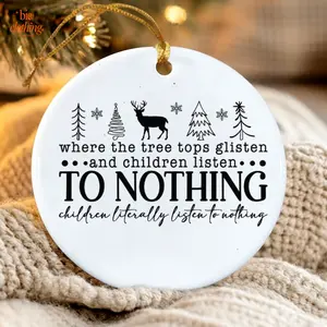 Funny Christmas Ornament – “Kids Don’t Listen” Mom Ornament, Family Joke Gift for Parents, 2025 Holiday Decoration, Mom & Dad Joke Gift, Family Christmas Ornament, Family Tree Decor & Gift for Mom & Dad, Family Christmas Ornament