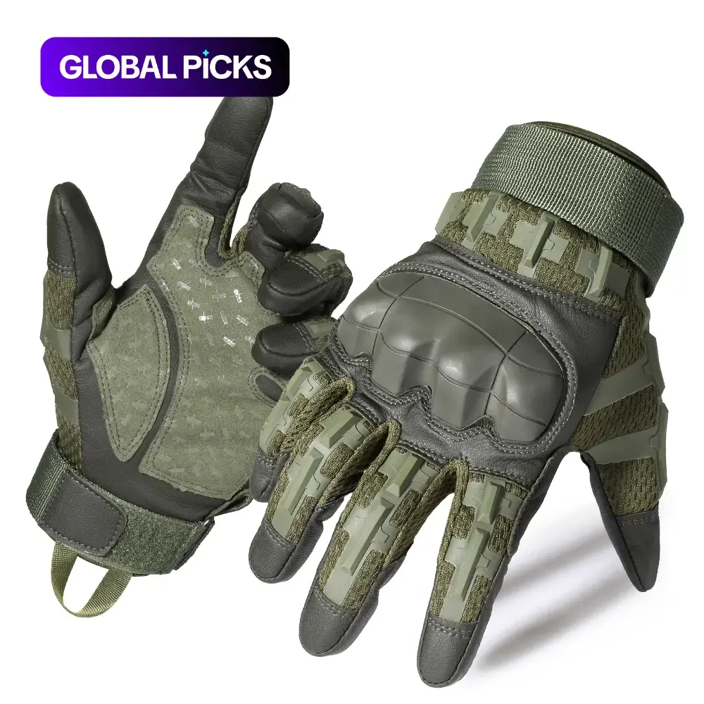 Outdoor Sports Gloves, High-Sensitivity Touchscreen PU Leather Gloves, Protective Gloves for Mountaineering and Cycling, Motorcycle Riding Gloves, Protective Gear #GLOBAL PICKS