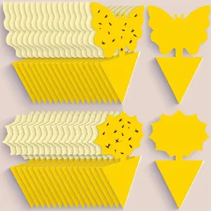 Fruit Fly Traps Fungus Gnat Traps Yellow Sticky Bug Traps 36 Pack No Harm and Odorless for Indoor Outdoor Use Protect The Plant