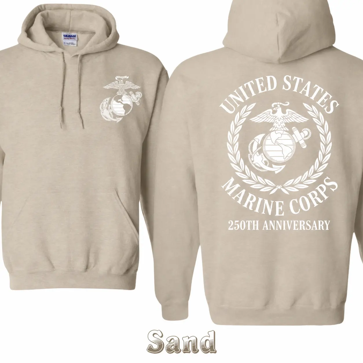 250th Anniversary Hoodie, United States Marine Corps Eagle Globe Anchor Hoodie, Marine Veteran Gift, Menswear Graphic Tee