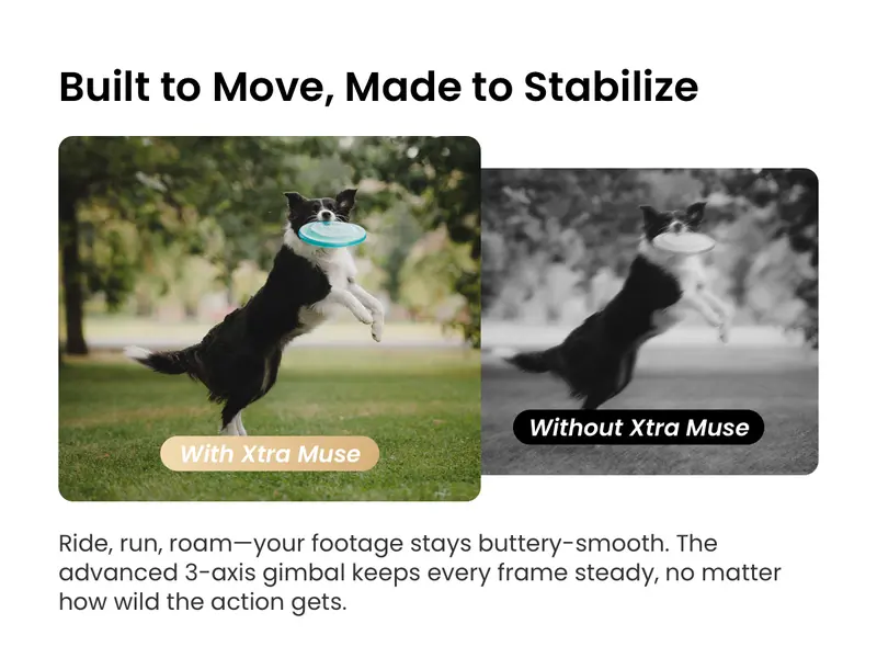 Product Introduction of Xtra Muse Vlogging Camera with 1'' CMOS 4K/120fps Videos 3-Axis Gimbal Stabilizer Fast Focusing Face/Object Tracking Portable Handycam Camcorder 6