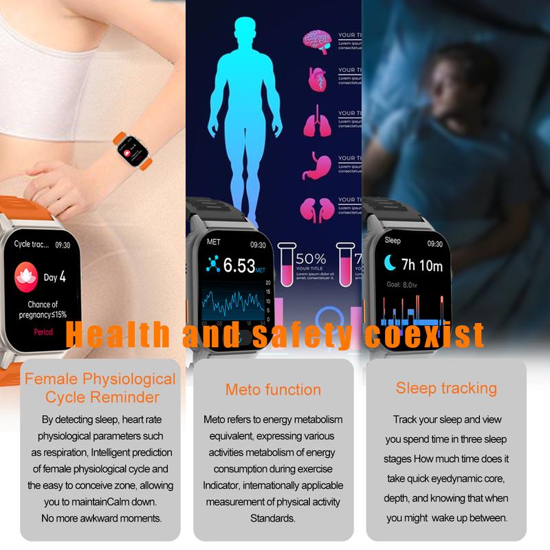 Sports Smartwatch with Fitness Tracking Bluetooth Music Control Voice Assistant Hands-Free Calling Ideal for Holiday Gifting