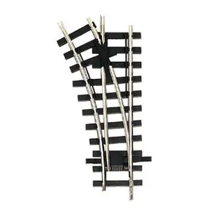 212 MAIN Left-Hand Manual G Scale Switch - Black Plastic, Left-Hand Curve Design, Pre-Drilled Nail Holes, Realistic Mold, for Home Improvement Electrical Switches & Accessories, Train Equipment Track Use