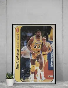 Topps Magic Johnson 1981 FLEER 12x17 Poster Los Angeles Lakers