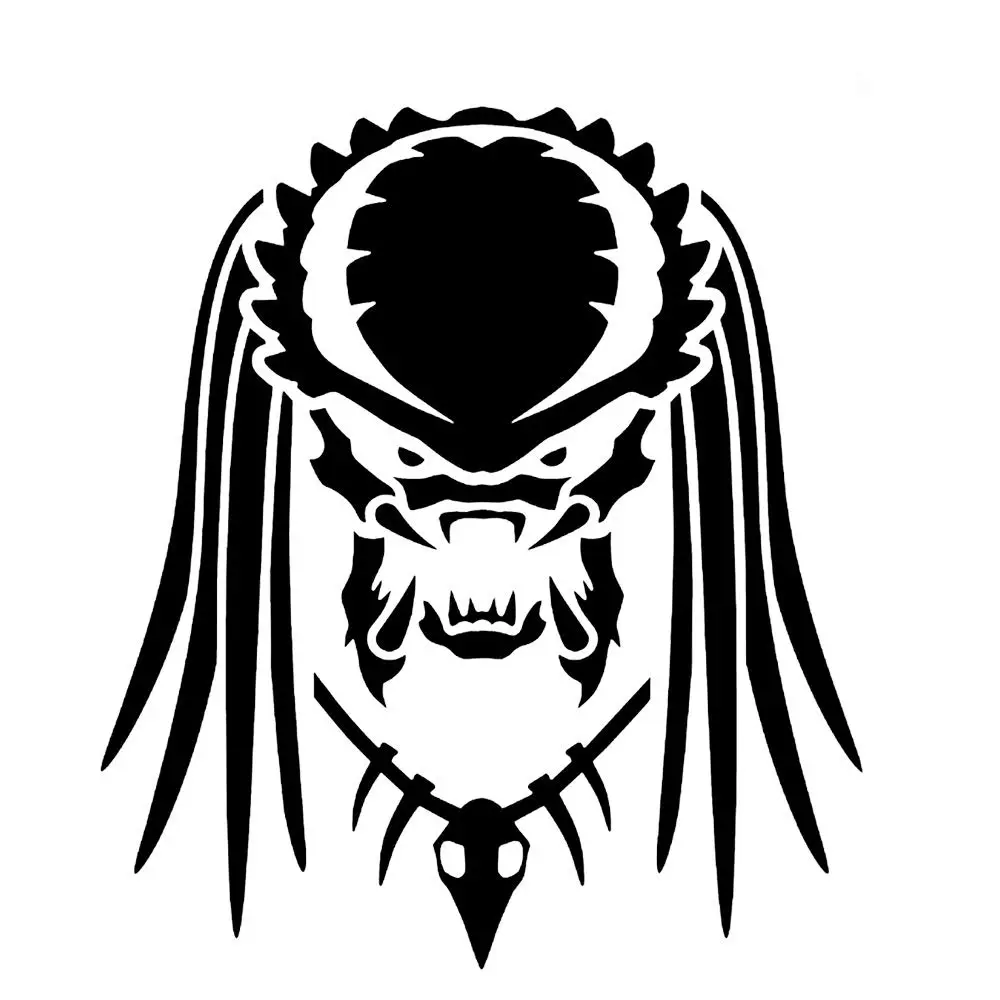 CANGZHOUSUYI Funny car Stickers Predator Waterproof car and Motorcycle Parts Exterior Decals Decorative Stickers Laptop car Sticker (Color : Black, Size : 17cm X 15cm)