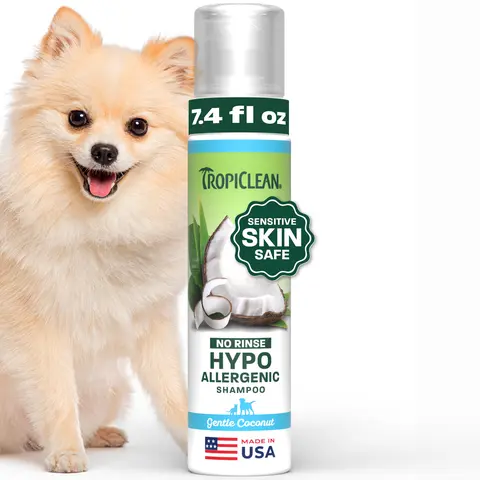 TropiClean Hypoallergenic Waterless Shampoo for Dogs and Cats Moisturize Mild