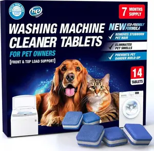 Washing Machine Cleaner Pro Tablets for Pet Owners - 28 Pack, Front & Top Load Washer Deep Cleaning, Septic Tank Safe, HE Support, Remove Stubborn Pet Hair, Eliminates Smells, Prevents Dander Build-up