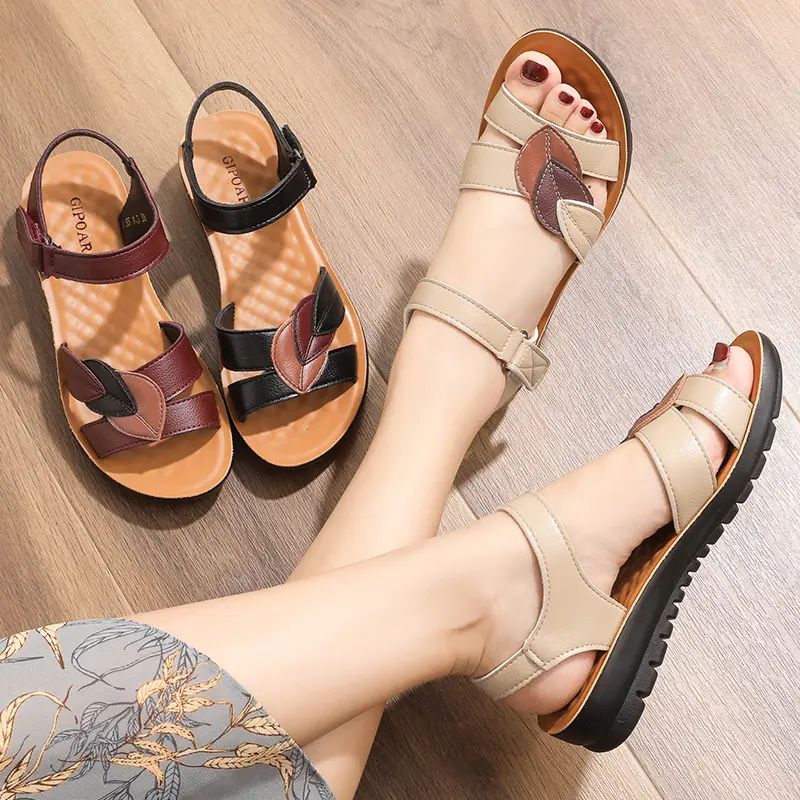 Women's Mid-Aged & Elderly Casual Comfy Durable Flat Sandals - 2026 New Summer Soft Sole, Outdoor Anti-Slip Slippers, Casual Comfy Sandals, Durable Sandals