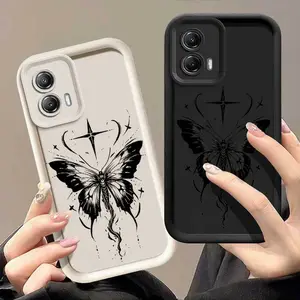 1 Piece G85 Cross Butterfly Flexible Case For Moto G85 5G With Impact Resistant Features Suitable For Casual