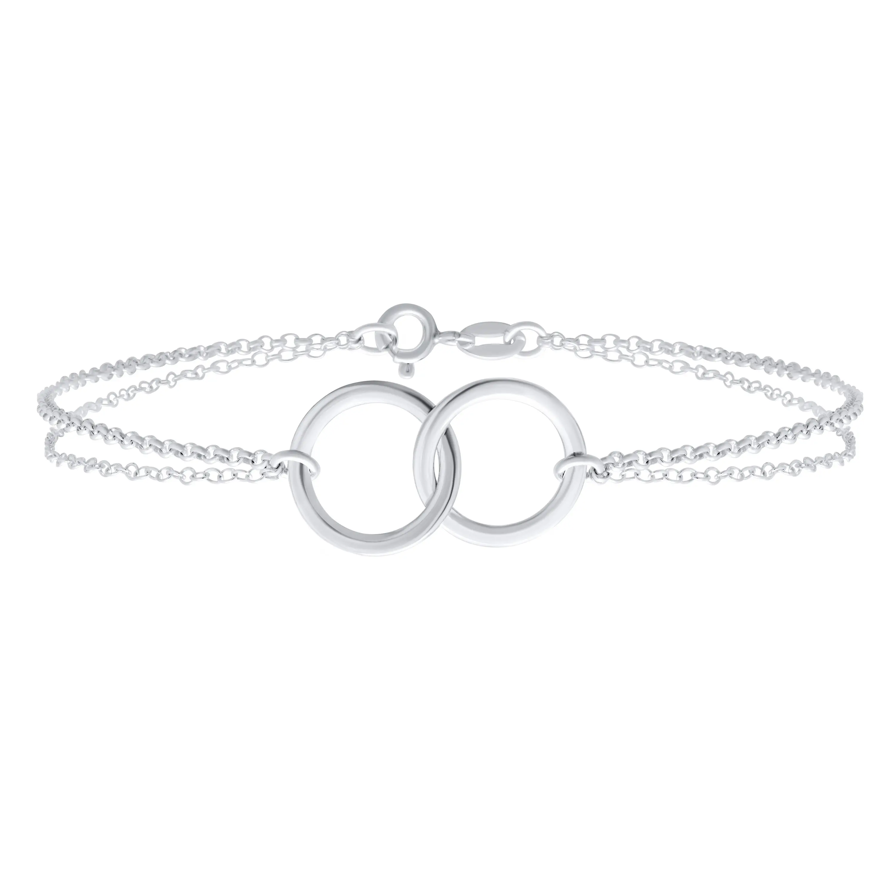 Forever love Interlocking Eternity Circle Anklet Charm Ankle Strand Bracelet .925 Sterling Silver