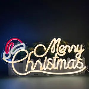 Merry Christmas Neon Sign for Bedroom, Living Room Wall Decor, Led Neon Lights USB Powered Dimmable Switch, Neon Signs for Christmas, birthday, Party Gift