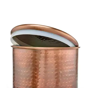 212 MAIN Nusteel TG-1843AC-4 4 qt. Hammered Antique Copper Stainless Food Safe Hand Organiser Canister for Kitchen Detergent Storage
