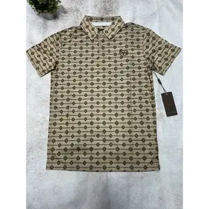 Platini Lucas Modern Fit Printed Polo Aztec Beige