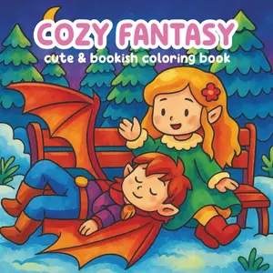 Cozy Fantasy: Coloring Book for Adults and Teens, Cute & Relaxing Designs for Fantasy Book Lovers