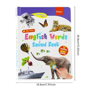 English Learning Talking Book for Kids1 2 3 4 5 6 Years Old, 300+ Words Interactive Audio Sound Books for Toddlers, Early Learning Educational Electronic Musical Toy