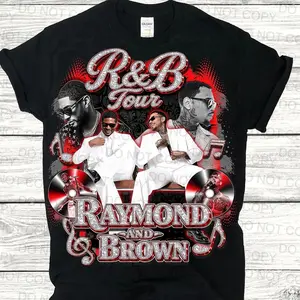 Raymond And Brown RB Tour Diamond Glitter Print |   Unisex Hip Hop Meme Shirts Funny |   Father's Day Gift Ideas for Him Music Festival |   Streetwear T-Shirt Vintage Tees Casual Top |   Men's Women's Black Cotton Crew Neck Short Sleeve Shirt