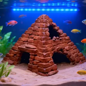 Fish Hideaway Cave Shrimp House Aquarium Ornament, Fish Tank, Water Bottom Cave Underwater Palace Fish Shelter, Egyptian Pyramid 3D Printed Eco-Friendly Material