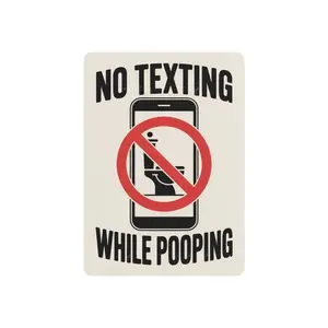 Funny Toilet Sign Metal Art| Restroom Bathroom Decor Versatile Design Modern Aesthetic Nature Inspired Canvas Art Print For Kitchen Living Room Cafe + Enhances Any Space With Elegant Style