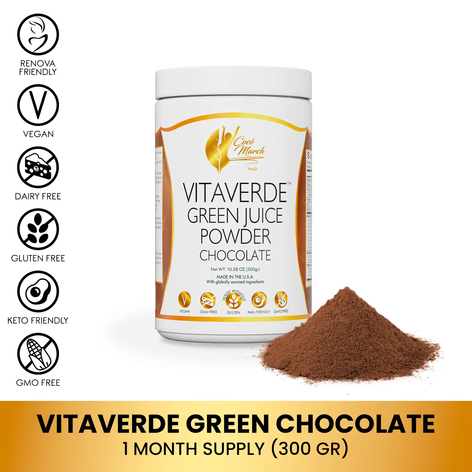 Coco March N.M.D Vitaverde Green Juice Powder, 50 Superfoods