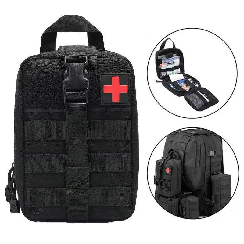 Outdoor Mountaineering Expedition First Aid Tactical Kit Survival Tools Combination Kit Multifunctional Wilderness Survival Medical Kit monitor portable lightweight Solar Pendant Light with Remote