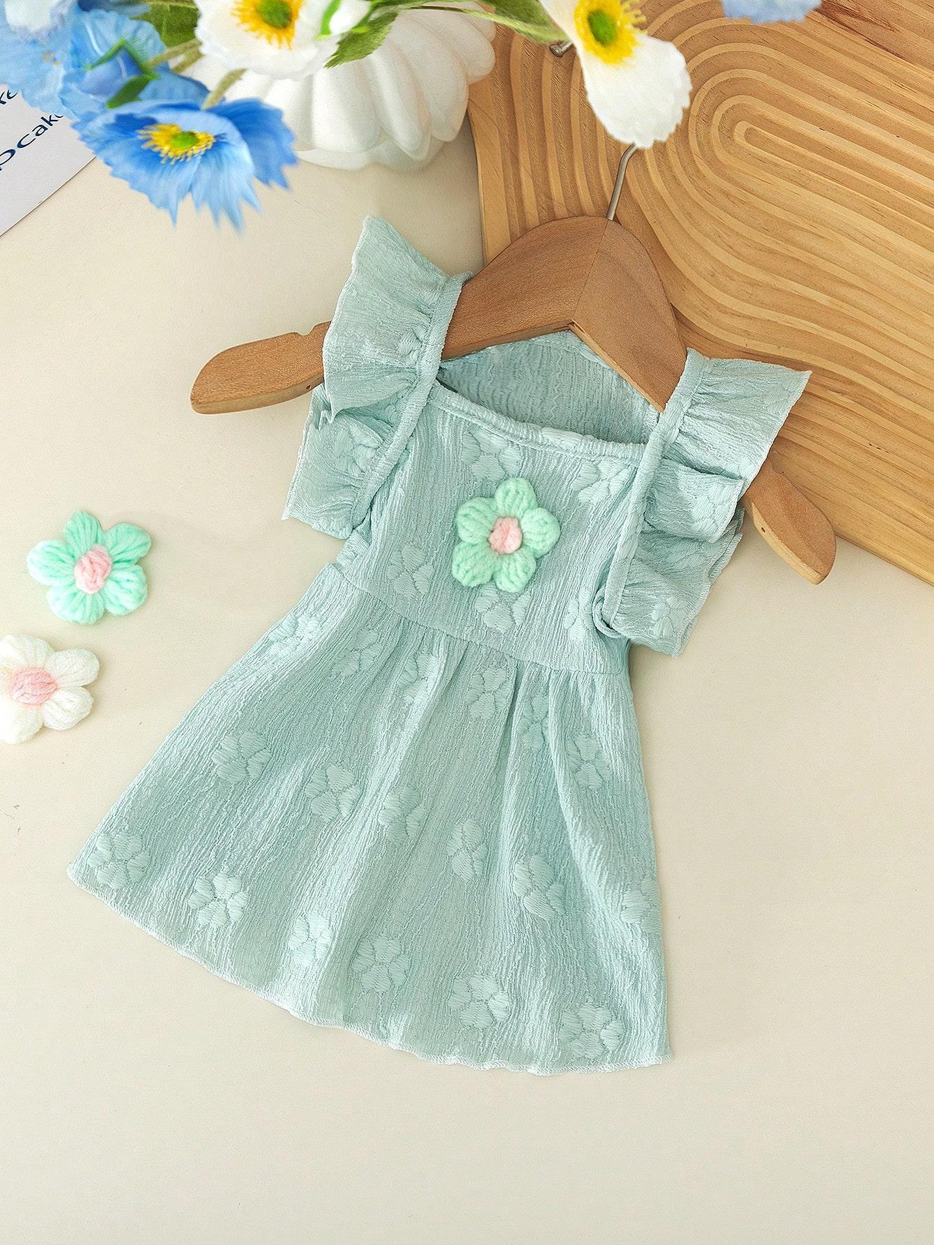 Pet Clothes Dog Cat Rabbit Princess Plain Floral Dress Pretty Comfortable Yorkshire Terrier Maltese Teddy Bichon Bear Pomeranian Bulldog For Wedding Anniversary Daily Use A215