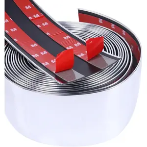 4"(100mm) Automotive Chrome Trim Molding Heavy Duty Car Side Moldings Self Adhesive UV Protected Scratch-Proof for Truck RV Boat Exterior Interior Body Door Window Bumper, 10FT