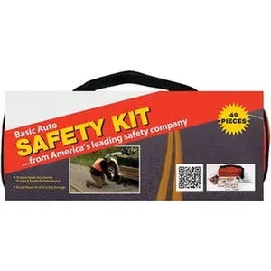 PRO-SAFE Highway Safety Kits, Type: Emergency Roadside Kit, Number of Pieces: 49, Contents: (2) Batteries, 2 Light Sticks, (2) Carrying Case, (3) Shop Cloths, Bright Safety Vest, First Aid Products, Flashlight, Rain Poncho 95-07-63