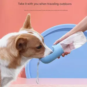 1pics 2 In 1 Pet Water Bottle & Food Dispenser, Multifunctional Pet Water Cup, Portable Pet Feeding Supplies for Outdoor Travel